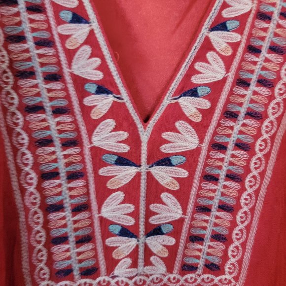 THML Coral Embroidered Beach Dress Size XS - Picture 3 of 10